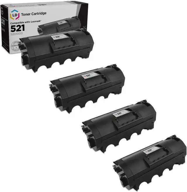 Main image of LD Products Compatible Toner Cartridge Replacements for Lexmark 521 52D1000 (Black, 4-Pack) for use in MS810de, MS810dn, MS810dtn, MS810n, MS811dn, MS811dtn, MS811n, MS812de, MS812dn & MS812dtn