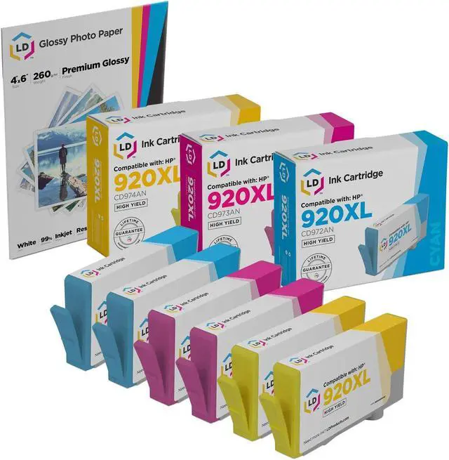 Main image of LD Products Remanufactured Ink Cartridge Replacement for HP 920XL High Yield (2 Cyan, 2 Magenta, 2 Yellow, 6-Pack)