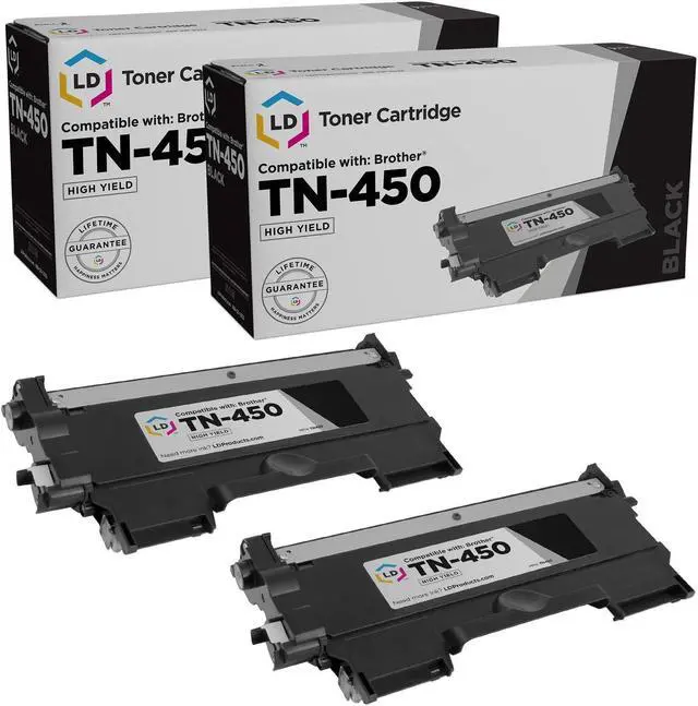 Main image of LD Products Compatible Toner Cartridge Replacement for Brother TN450 High Yield (Black, 2-Pack)