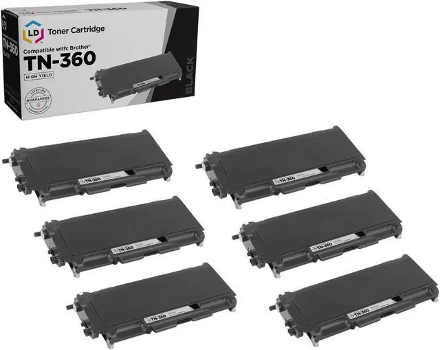 Main image of LD Products Compatible Toner Cartridge Replacement for Brother TN-360 High Yield (Black, 6 Cartridge Pack)