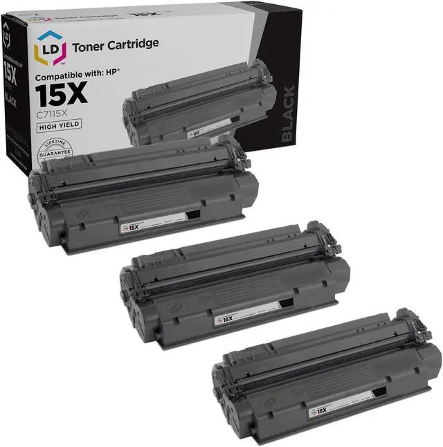 Main image of LD Products Compatible Toner Cartridge Replacement for HP 15X C7115X High Yield Black (3-Pack)