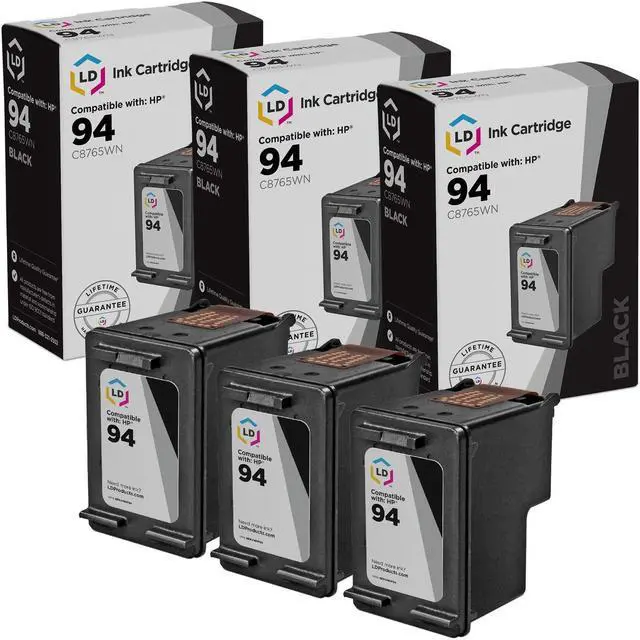 Main image of LD Remanufactured Ink Cartridge Replacements for HP 94 C8765WN (Black, 3-Pack) Compatible with PhotoSmart 2605 2608 2610 2610v 2610xi 2613 2710 2710xi 7850 8150