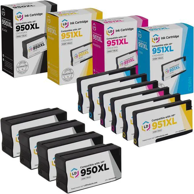 Main image of LD Products Compatible Ink Cartridge Replacements for HP 950XL & 951XL High Yield (4 Black, 2 Cyan, 2 Magenta, 2 Yellow, 10-Pack)