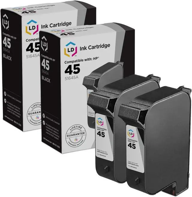 Main image of LD Products Replacement for HP 45 51645A Ink Cartridges (Black 2-Pack)