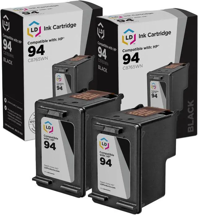 Main image of LD Products Remanufactured Ink Cartridge Replacement for HP 94 C8765WN (Black, 2-Pack)
