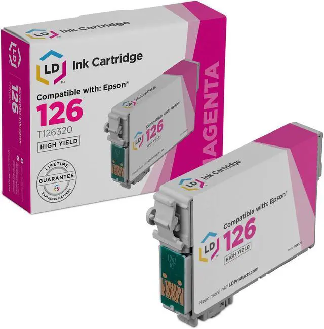 Main image of LD Products Replacement for Epson 126 Ink Cartridges T126320 T126 High Yield (Magenta, Single-Pack) for use in Workforce 435 520 635 645 WF-3520 WF-3530 WF-3540 WF-7010 WF-7510