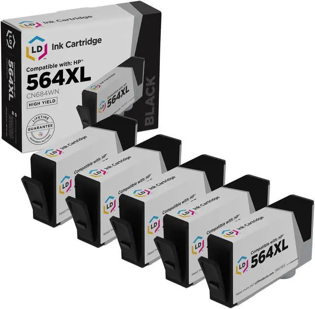Main image of LD Products Compatible Ink Cartridge Replacement for HP 564XL CN684WN High Yield (Black, 5-Pack)