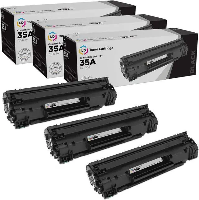 Main image of LD Products Compatible HP 35A CB435A Toner Cartridge Replacement (Black, 3-Pack)