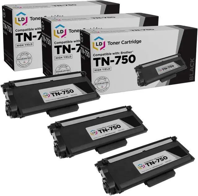 Main image of LD Products Compatible Toner Cartridge Replacement for Brother TN750 High Yield (Black, 3-Pack)