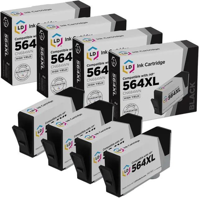 Main image of LD Products Compatible Ink Cartridge Replacement for HP 564XL CN684WN High Yield (Black, 4-Pack)