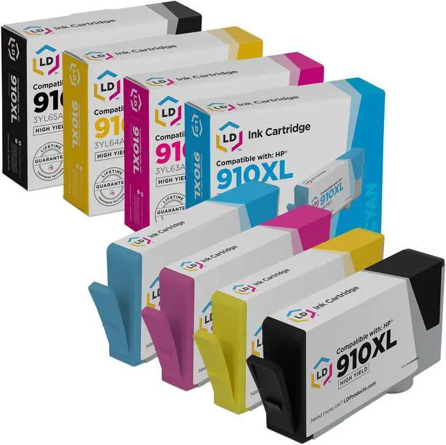 Main image of LD Products Remanufactured Ink Cartridge Replacements for HP 910XL High Yield (Black, Cyan, Magenta, Yellow, 4-Pack)