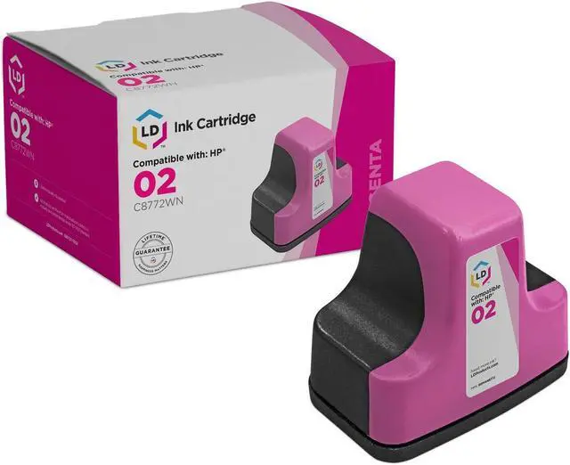 Main image of LD Products Replacement for HP 02 Ink Cartridges C8772WN (Magenta, Single-Pack)