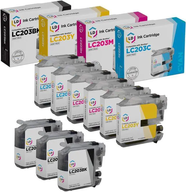 Main image of LD Products Compatible Ink Cartridge Replacement for Brother LC203 High Yield (3 Black, 2 Cyan, 2 Magenta, 2 Yellow, 9-Pack)