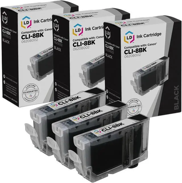Main image of LD Products Compatible Ink Cartridge Replacement for Canon CLI8BK 0620B002 (Black, 3-Pack)