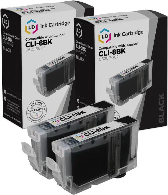 Main image of LD Products Compatible Ink Cartridge Replacement for Canon CLI8BK 0620B002 (Black, 2-Pack)