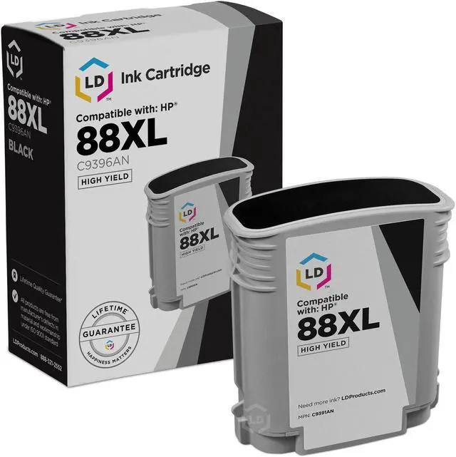 Main image of LD Products Remanufactured Ink Cartridge Replacement for HP 88XL C9396AN High Yield (Black) Compatible with OfficeJet Pro L7680 L7780 L7650 L7750 K5400dn L7681 L7500 K8600 L7480 L7600 L7700 and more