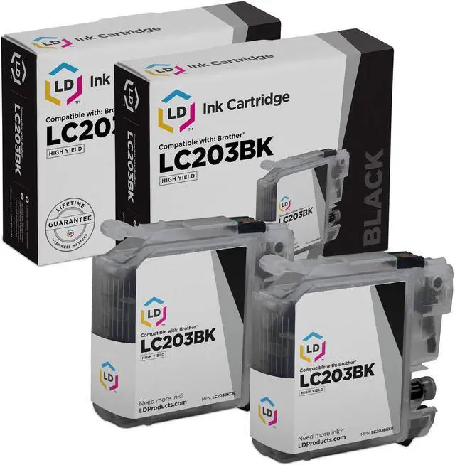 Main image of LD Products Compatible Ink Cartridge Replacement for Brother LC203BK High Yield (Black, 2-Pack)