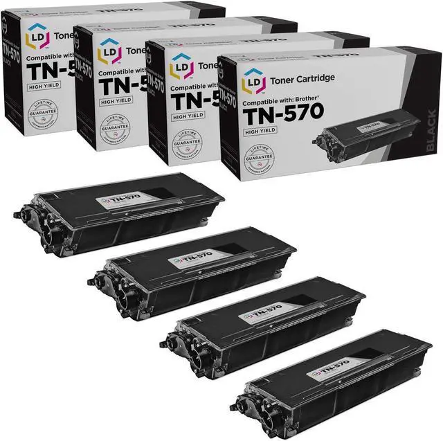 Main image of LD Products Compatible Toner Cartridge Replacement for Brother TN570 High Yield (Black, 4-Pack)