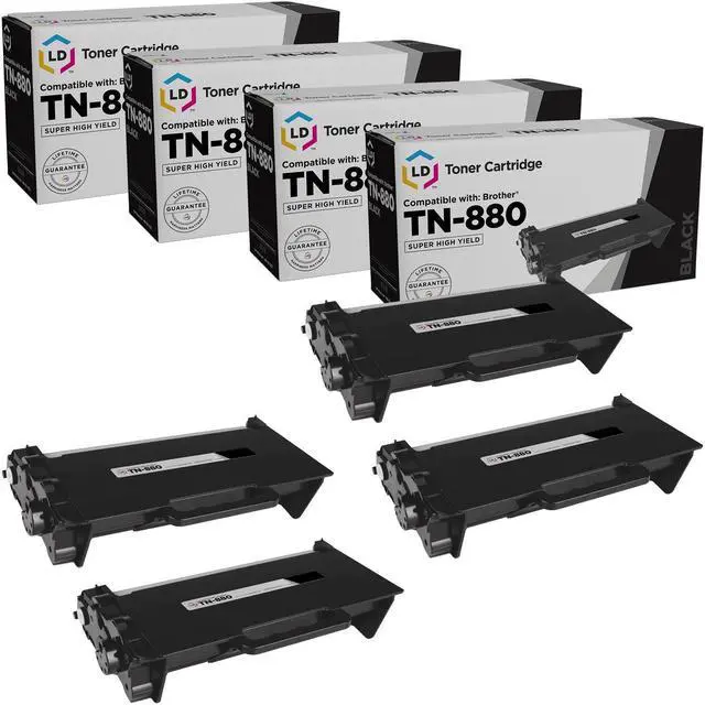 Alt view image 3 of 9 - LD Products Compatible Toner Cartridge Replacement for Brother TN880 Super High Yield (Black, 4-Packs)