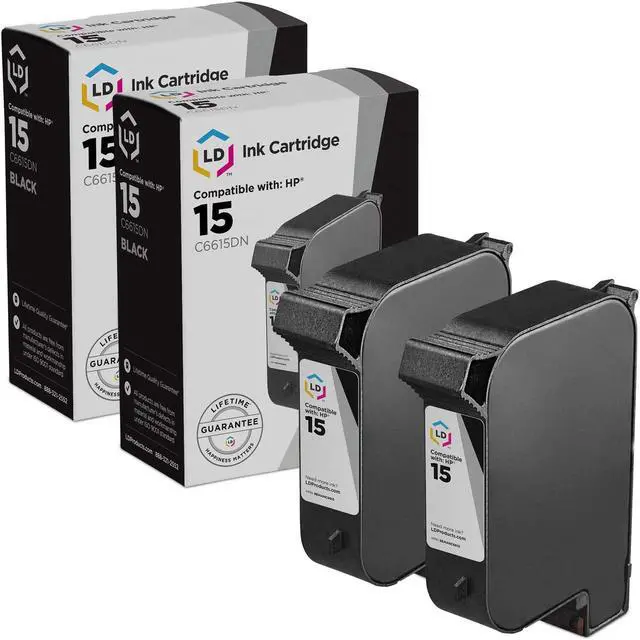 Main image of LD Products Ink Cartridge Replacement for HP 15 / C6615DN Black 2-Pack
