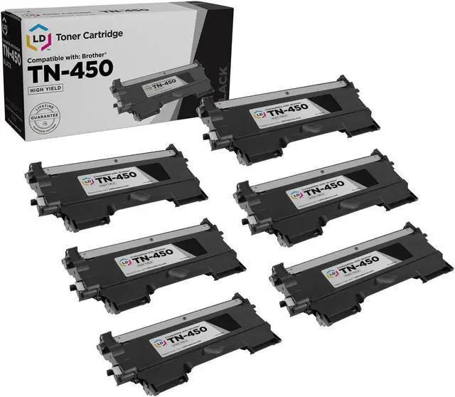 Main image of LD Products Compatible Toner Cartridge Replacement for Brother TN450 High Yield (Black, 6-Pack)