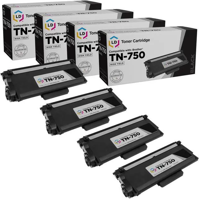 Main image of LD Products Replacement Toner Cartridge Compatible with Brother TN750 High Yield (Black, 4-Pack)