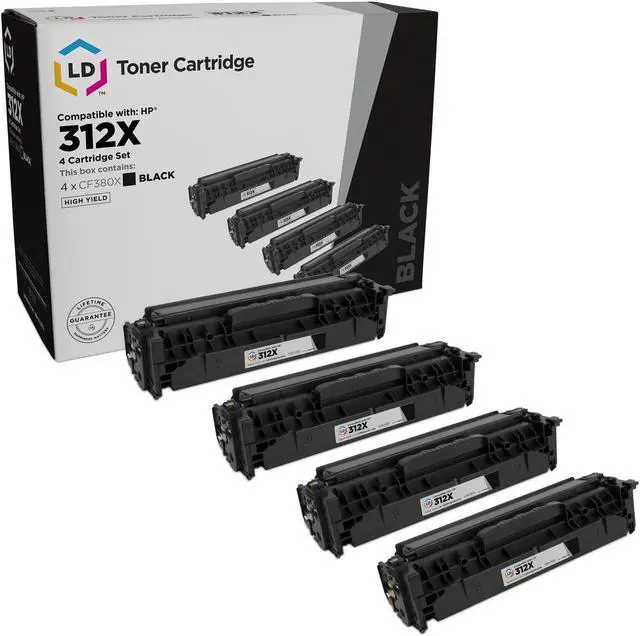 Main image of LD Products Remanufactured Toner Cartridge Replacement for HP 312X CF380X High Yield (Black, 4-Pack)