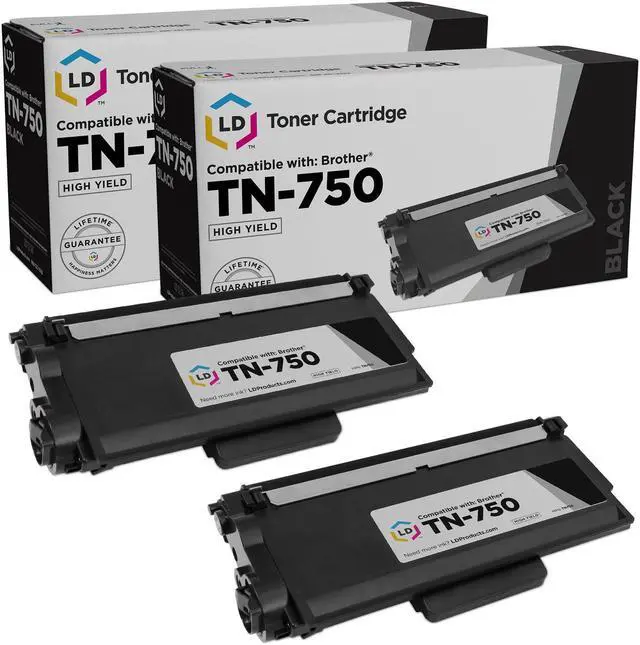 Main image of LD Products Compatible Toner Cartridge Replacement for Brother TN750 High Yield (Black, 2-Pack)
