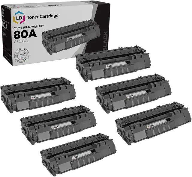 Main image of LD Products Compatible Toner Cartridge Replacements for HP 80A CF280A (Black, 6-Pack)