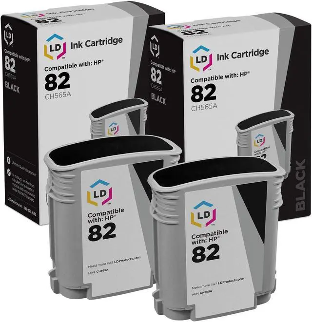 Main image of LD Products Remanufactured Ink Cartridge Replacement for HP 82 CH565A (Black, 2-Multipack)