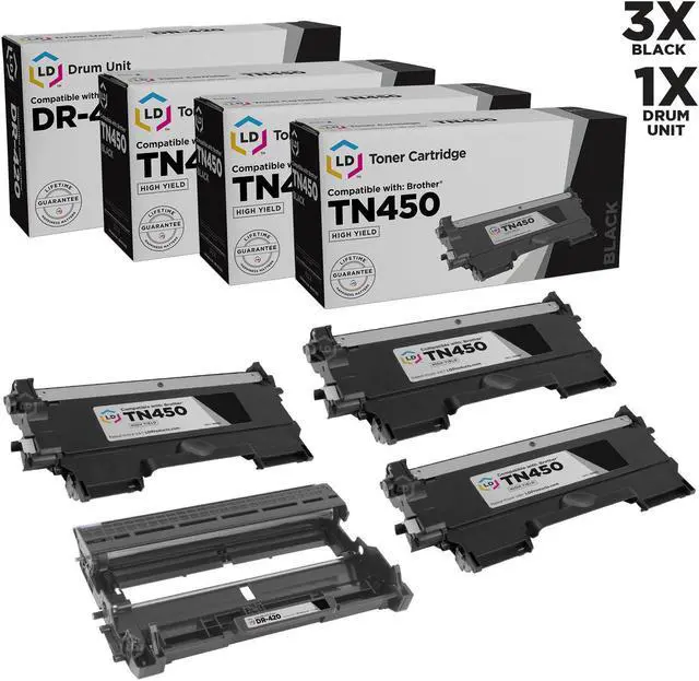 Main image of LD Products Compatible Set 4pk for Brother : 3 Black TN450 Cartridge 1 DR420 Drum NEW