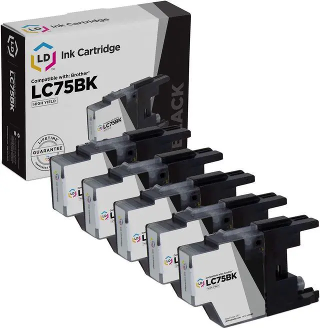 Main image of LD Products Compatible Ink Cartridge Replacement for Brother LC75BK High Yield (Black, 5-Pack)