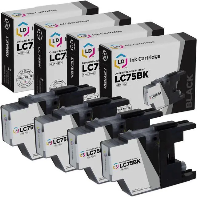 Main image of LD Products Compatible Ink Cartridge Replacement for Brother LC75BK High Yield (Black, 4-Pack)
