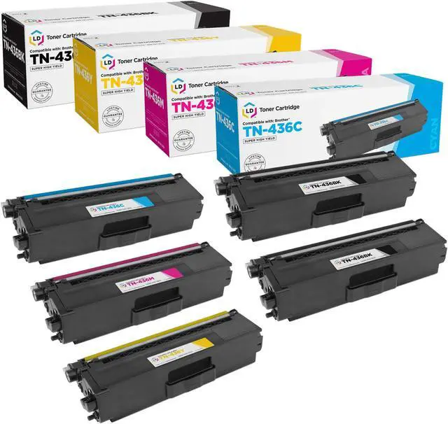 Main image of LD Products Compatible Toner Cartridge Replacements Brother TN436 Super High Yield ( Black,  Cyan,  Magenta,  Yellow, 5-Pack) for use in HL-L8360CDW, HL-L8360CDWT, HL-L9310CDW & HL-L9310CDWT