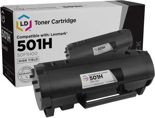 Main image of LD Products Compatible Toner Cartridge Replacement for Lexmark 501H 50F1H00 High Yield (Black) for use in MS310d, MS310dn, MS312dn, MS315dn, MS410d, MS410dn, MS415dn, MS510dn, MS610de, & MS610dn