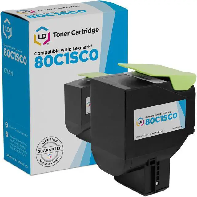 Alt view image 2 of 8 - LD © Remanufactured Lexmark 80C1SC0 / 801SC Cyan Toner Cartridge for CX310dn, CX310n, CX410de, CX410dte, CX410e, CX510de, CX510dhe, CX510dthe