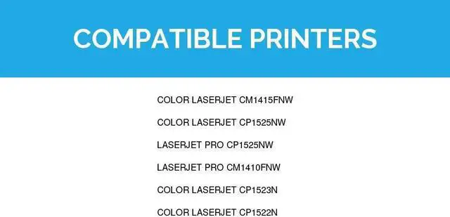 Alt view image 7 of 7 - LD Products Toner Cartridge Replacement for HP128A (Black, Cyan, Magenta, Yellow, 2-Pack) Color LaserJet CM1410fnw, CM1415fnw, CP1522n, CP1523n, CP1525nw, CP1525nw, CM1410fnw, CM1415fnw