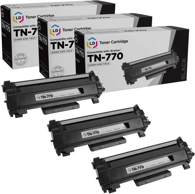 Main image of LD Products Compatible Toner Cartridge Replacements for Brother TN770 TN-770 TN760 TN-760 TN730 TN-730 Super High Yield XL (Black, 3-Pack) TN770