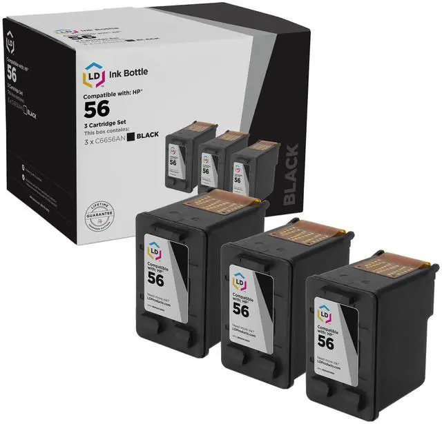 Alt view image 4 of 14 - LD Products Remanufactured Ink Cartridge Replacement for HP 56 C6656AN (Black, 3-Pack) Compatible with Deskjet 450 450cbi 450ci 450wbt 5150 5150v 5150w 5151 5550 5550v