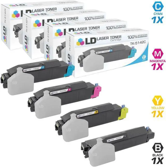 Main image of LD Compatible Toner Cartridge Replacement for Kyocera TK-5142 (Black, Cyan, Magenta, Yellow, 4-Pack)
