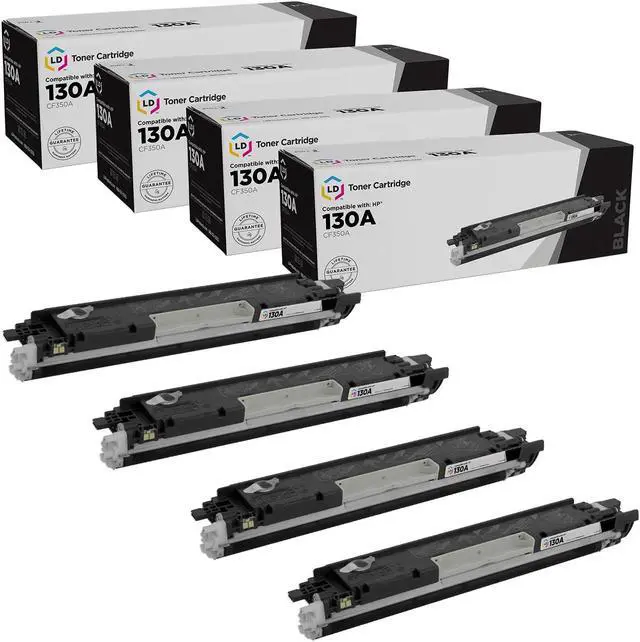 Main image of LD Products Remanufactured Toner Cartridge Replacement for HP 130A CF350A (Black, 4-Pack)