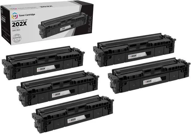 Main image of LD Products Compatible Toner Cartridge Replacement for HP 202X High Yield (5 Pack, Black)