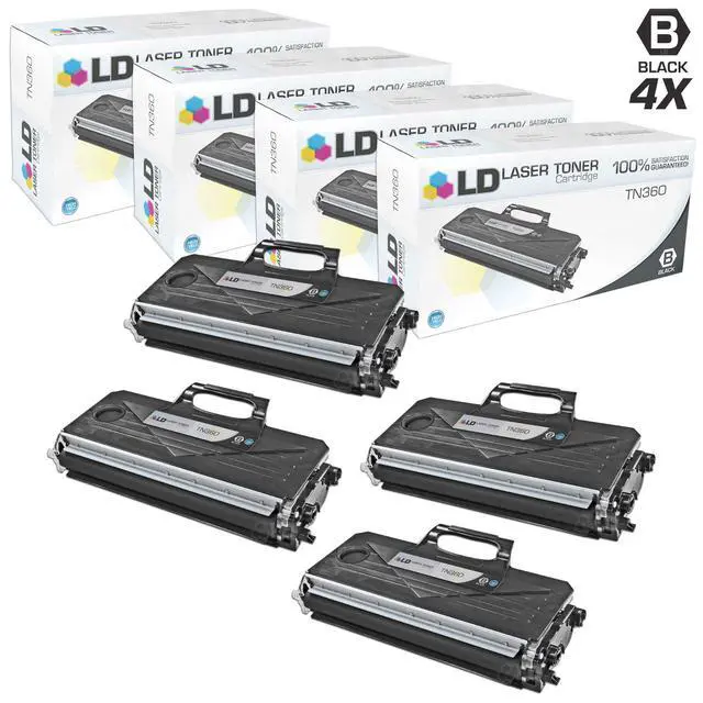 Main image of LD © Compatible Brother TN360 (TN330) Set of 4 HY Black Cartridges for DCP-7030, DCP7-7040, DCP-7045N, HL-2140, HL-2150N, HL-2170W, MFC-7320, MFC-7340, MFC-7345DN, MFC-7345N, MFC-7440N, MFC-7840W