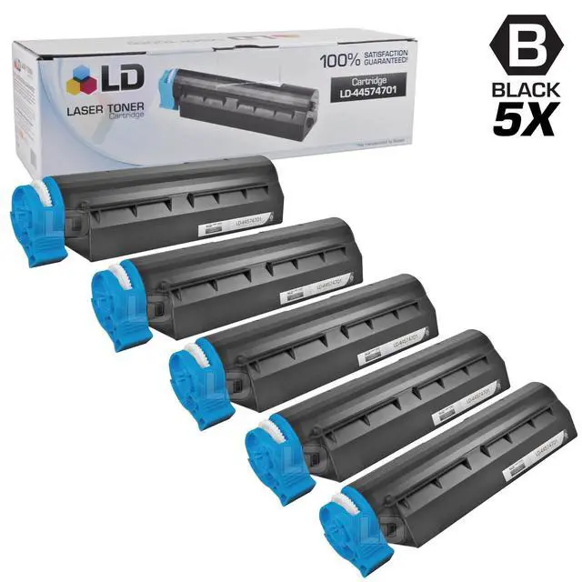 Main image of LD © Set of 5 Okidata Compatible 44574701 Black Laser Toner Cartridge for the MB461 MFP, MB471, MB471W, B411d, B411dn, B431d and B431dn Printers