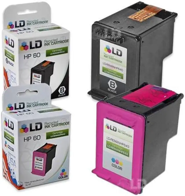 Main image of LD © Remanufactured Ink Cartridge Replacements for HP CC640WN (HP 60) Black and HP CC643WN (HP 60) Color (1 Black and 1 Color)