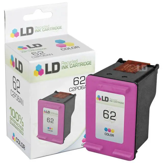 Alt view image 2 of 2 - LD © Remanufactured Replacements for Hewlett Packard C2P06AN / HP 62 2PK Color Inkjet Cartridges for use in HP ENVY 5640, 5642, 5643, 5644, 5646, 5660, 7640, 7645, OfficeJet 5740, 5742, & 5745