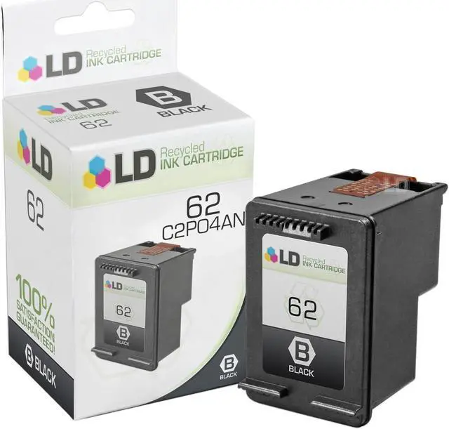 Alt view image 2 of 2 - LD © Remanufactured Replacements for Hewlett Packard C2P04AN / HP 62 4PK Black Inkjet Cartridges for use in HP ENVY 5640, 5642, 5643, 5644, 5646, 5660, 7640, 7645, OfficeJet 5740, 5742, & 5745