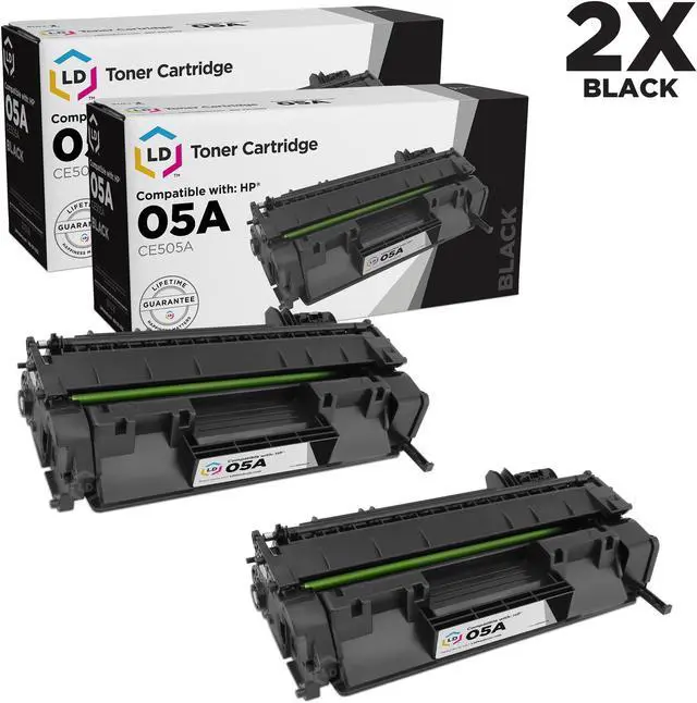 Main image of LD © Compatible Replacements for Hewlett Packard CE505A (HP 05A) Set of 2 Black Laser Toner Cartridges for use in HP LaserJet P2035, P2035n, P2055d, P2055dn, and P2055X Printers