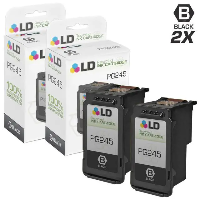 Main image of LD © Remanufactured Replacements for Canon PG-245 / 8279B001AA 2PK SY Black Ink Cartridges for use in Canon PIXMA iP2820, MG2420, MG2520, MG2920, MG2922, MG2924, & MX492 Printers