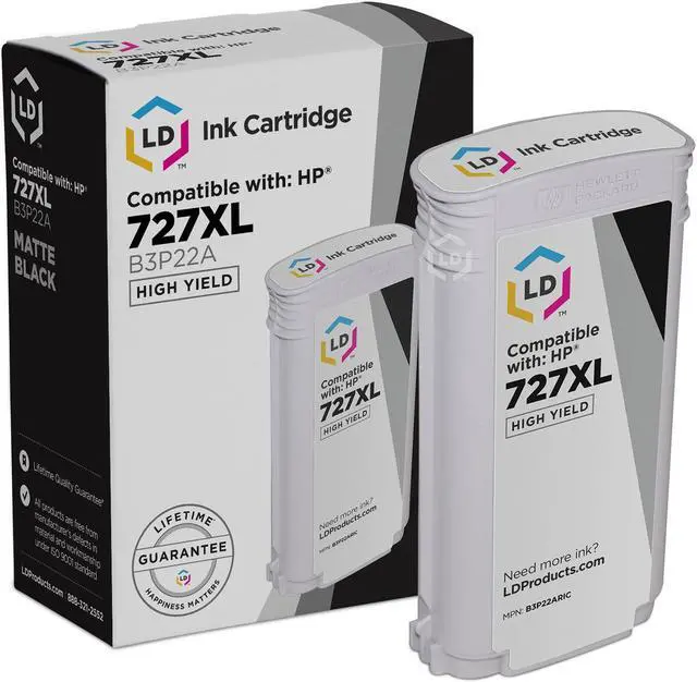 Alt view image 8 of 14 - LD Products Remanufactured Ink Cartridge Replacement for HP 727XL High Yield (Matte Black, Photo Black, Cyan, Magenta, Yellow, Gray, 6-Pack) Compatible w T1500 T2500 T2530ps T920 T930 T930 T1530